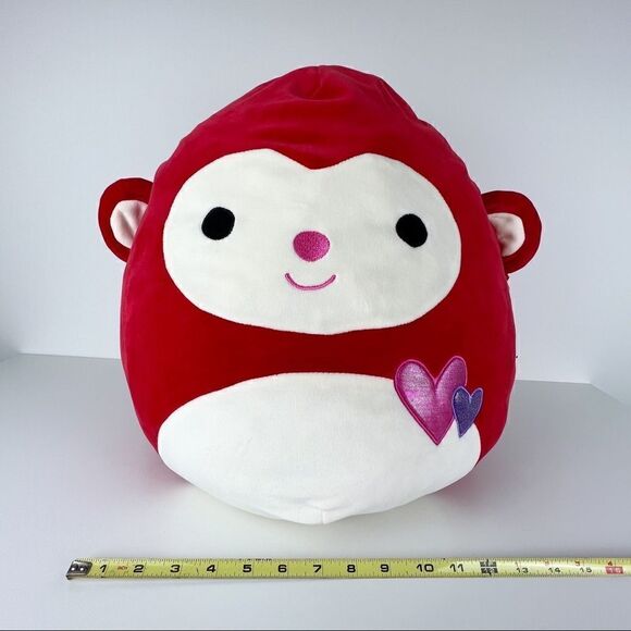Squishmallow Red Maxwell Monkey Large Plush Animal Valentines Day - Picture 7 of 10